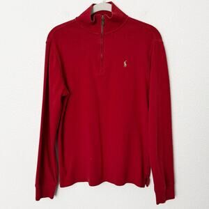 [Polo Ralph Lauren] Red Half Zip Long Sleeve Pullover Sweater Logo Boy's Size XL